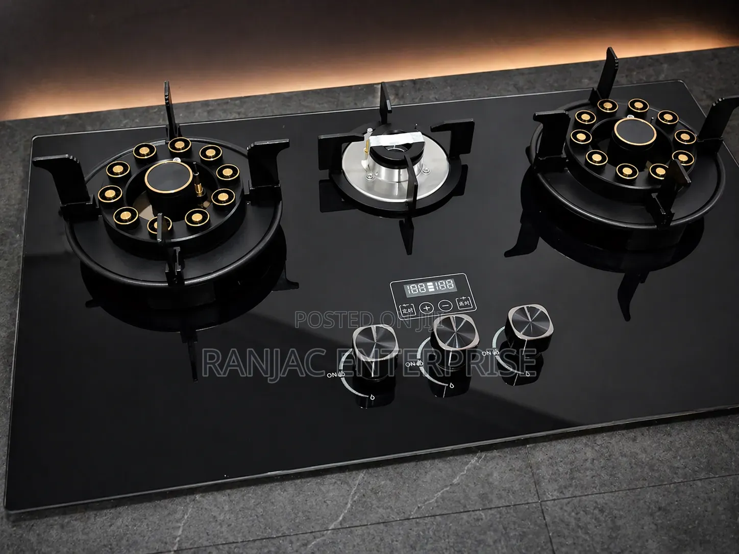 Premium 3-Burner Gas Stove With Digital Timer Auto Ignition