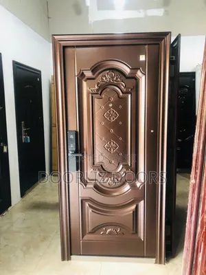 Brown Security Door With Accessories Single