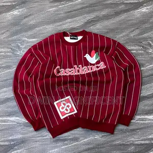 Casablanca Striped Crewneck Sweatshirt