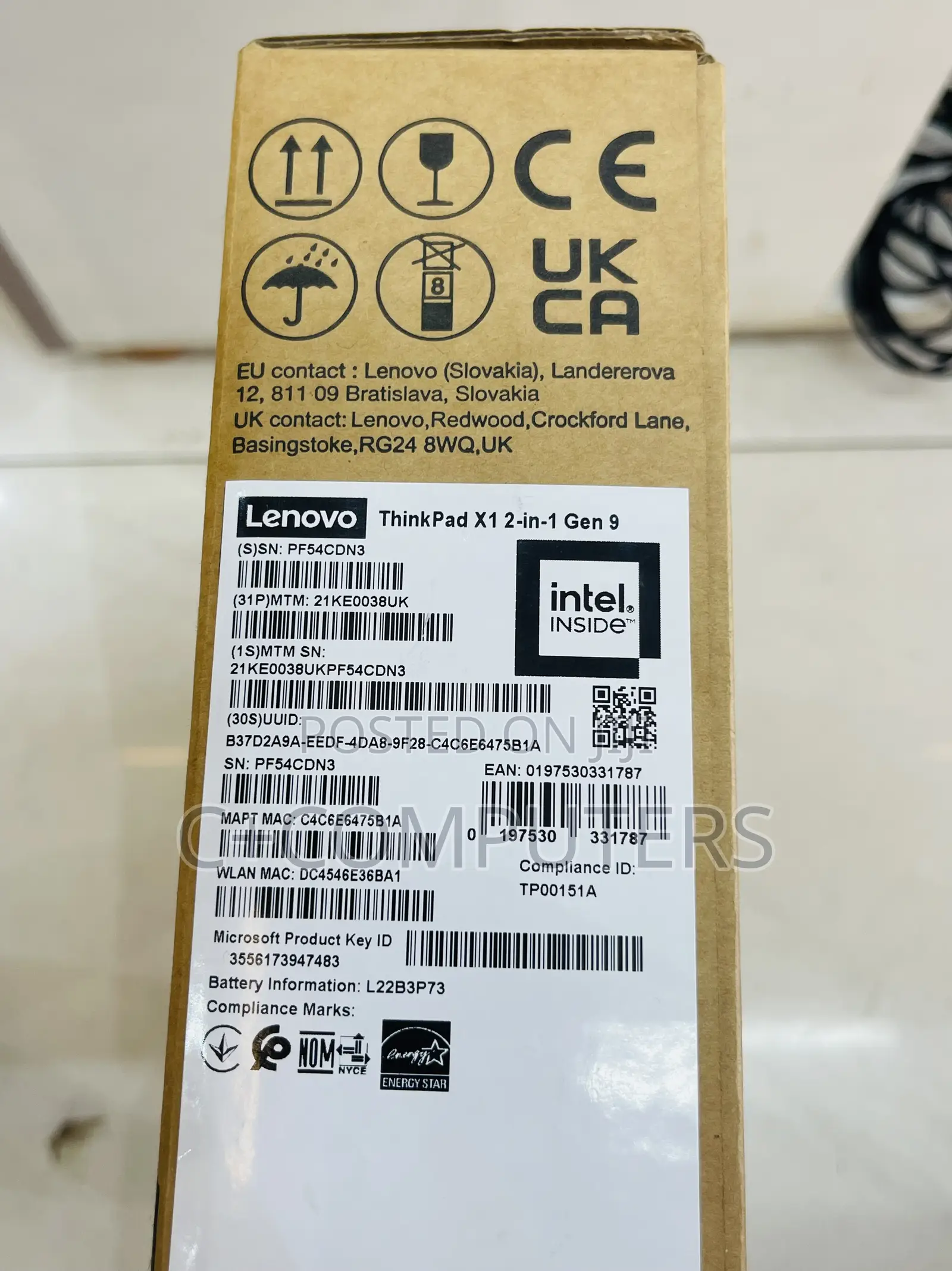 New Laptop Lenovo ThinkPad X1 16GB Intel Core Ultra 7 SSD 512GB