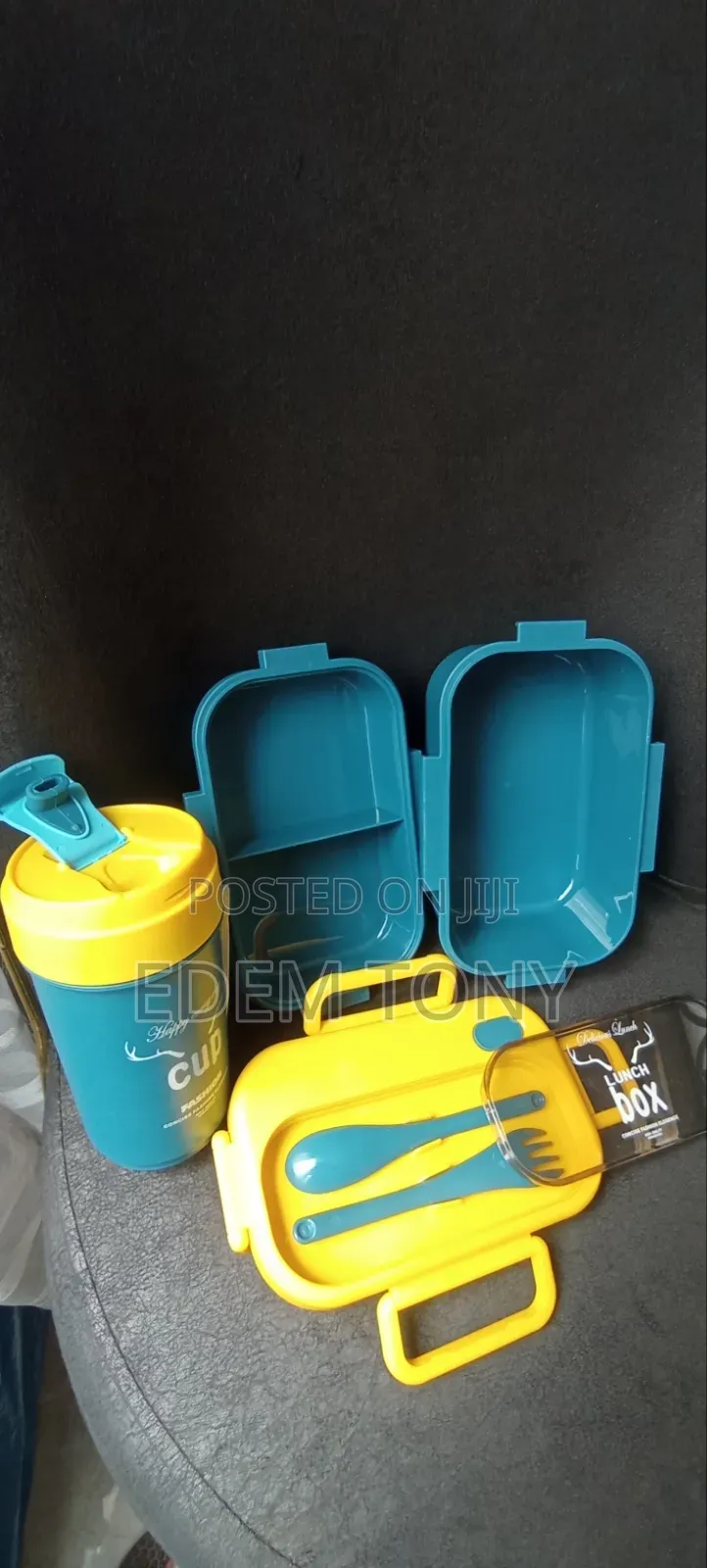 Plastic Lunch Box Matching Sipper Cup Set