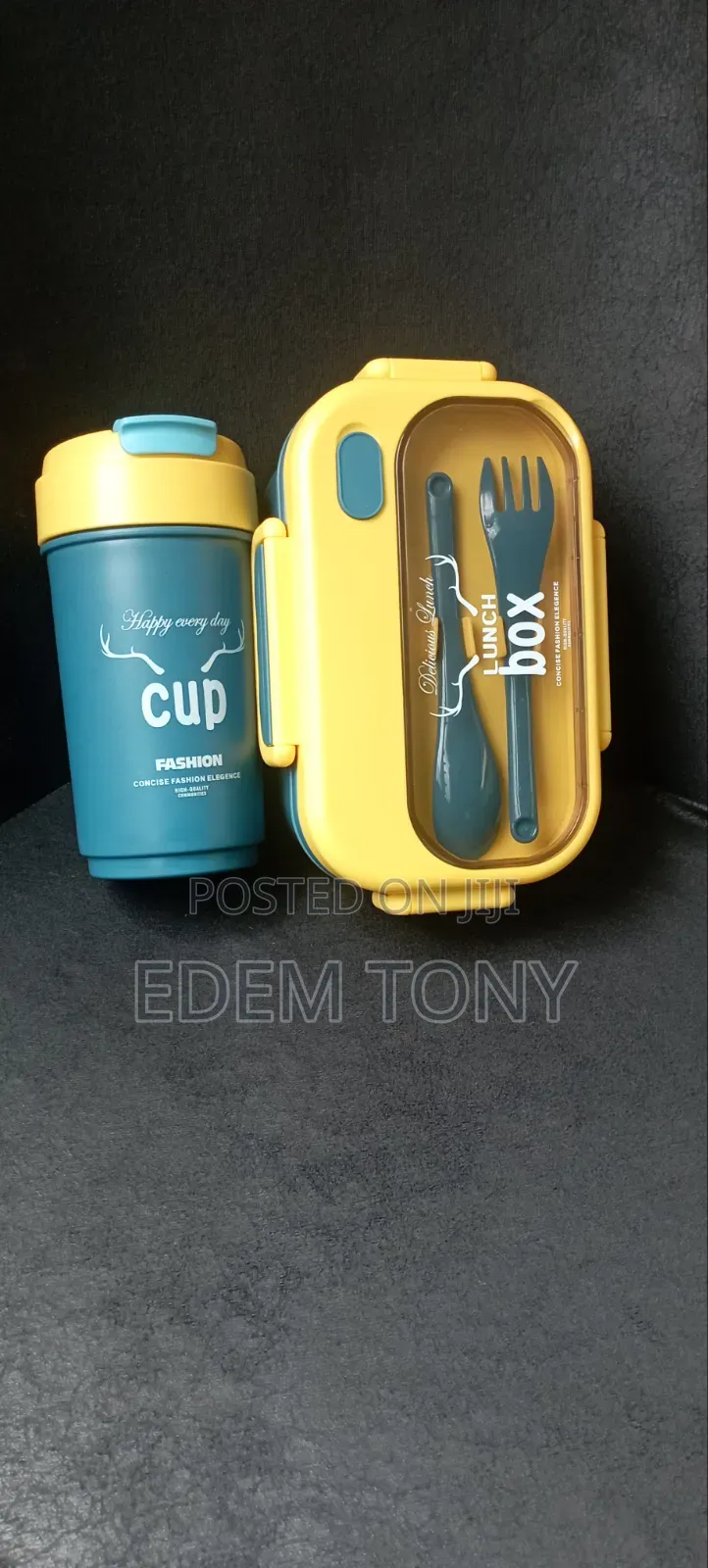 Plastic Lunch Box Matching Sipper Cup Set