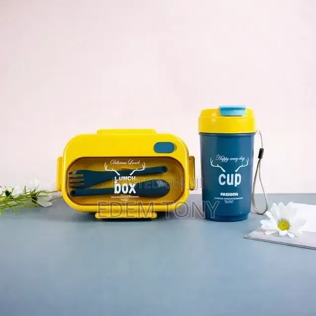 Plastic Lunch Box Matching Sipper Cup Set