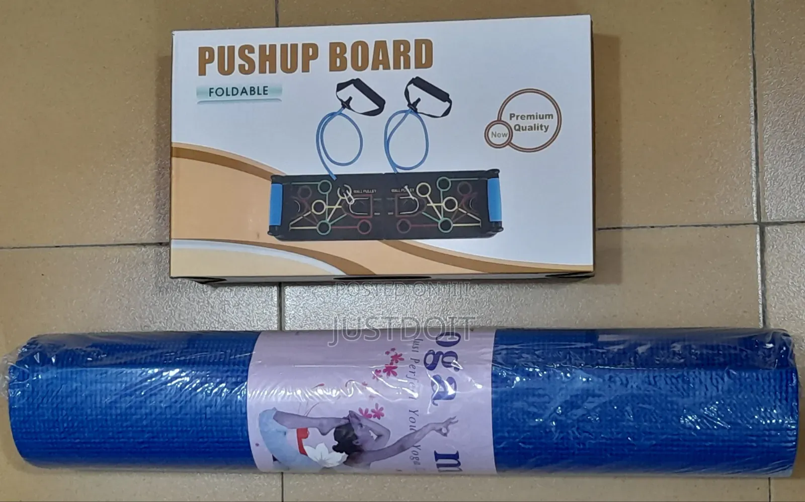 Foldable Premium Push Up Board + Gym Mat
