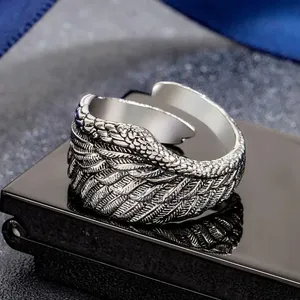 S925 Ring Retro Wing Men's Ring