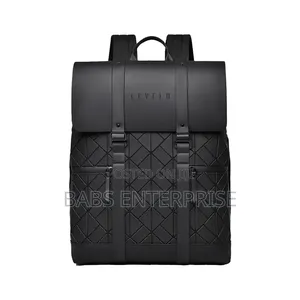 Levelo Caen Pu Leather Travel Backpack – Black