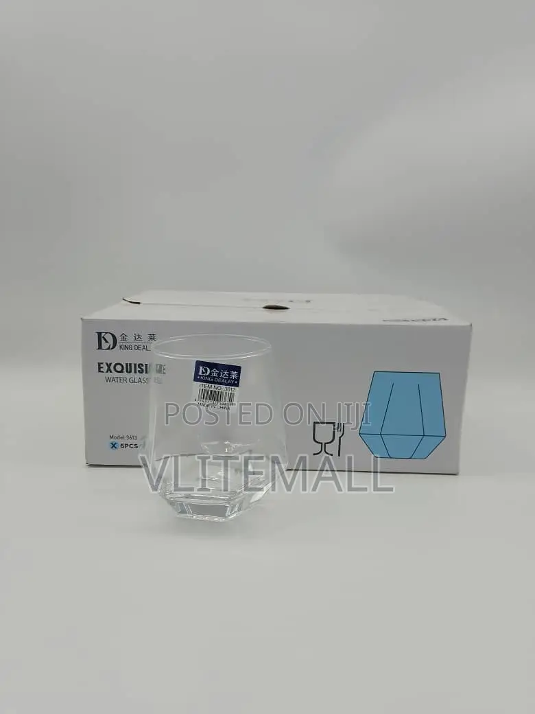Deal Brand Exquisite Hexagonal Water Glasses Model 3613,