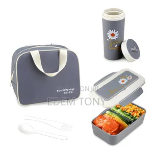 Bento Lunch Box Set for Kids Gray or Green