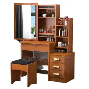 Elegant Wooden Dressing Table With Mirror Stool