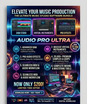 Music Studio Softwares Startup Bundle(Includes Many Dawsandvstplugind)