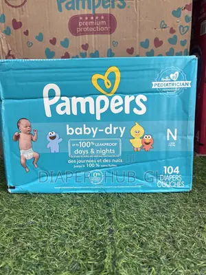 Baby Dry Diapers Newborn - Size 0, 104 Count,. (0-4.5kg)