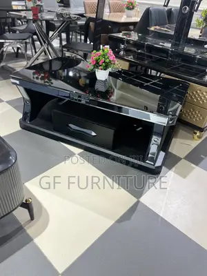 Modern Rectangular Coffee Table W/ Glass Top