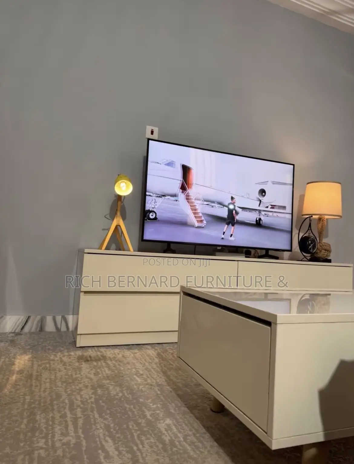 Living Home Set : 6 Feet Tv Stand + Center Table + 6 Drawer Chest