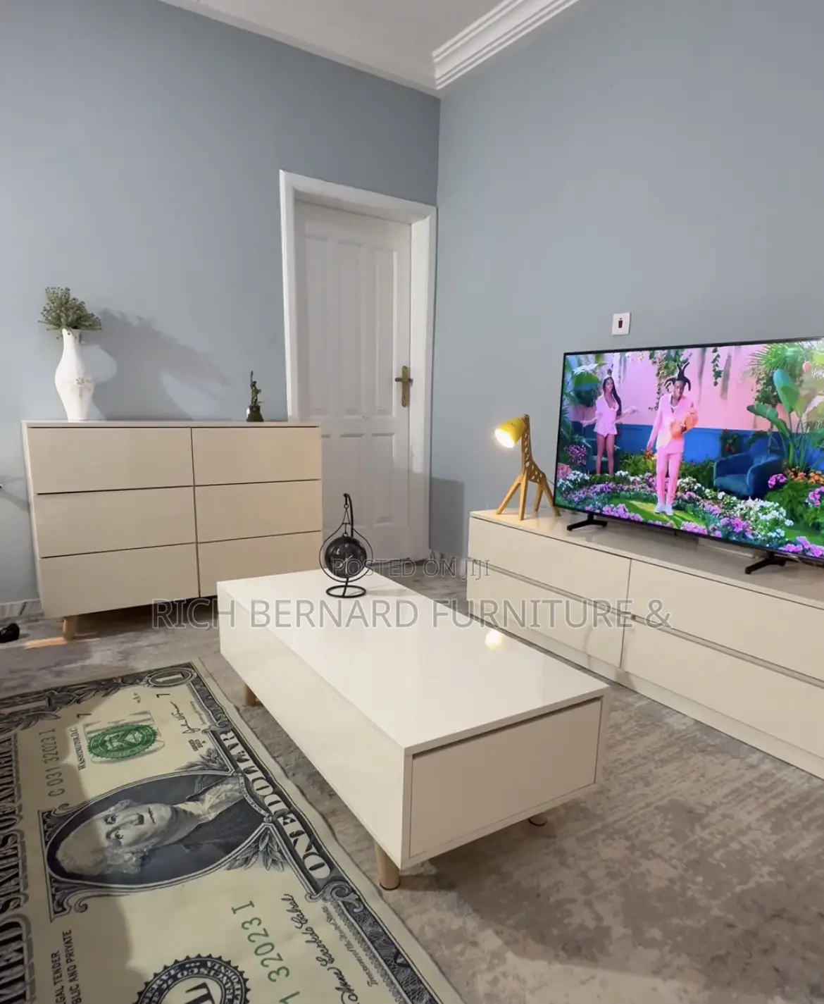 Living Home Set : 6 Feet Tv Stand + Center Table + 6 Drawer Chest