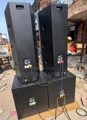Ev Full Range and Ev Single Bass Setup With Amplifier Rack Set