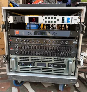 Ev Full Range and Ev Single Bass Setup With Amplifier Rack Set