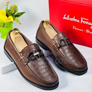 Salvatore Ferragamo Men Leather Brown Loafers