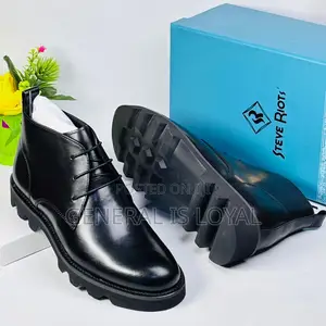 Steve Riot Men Leather Black Boot