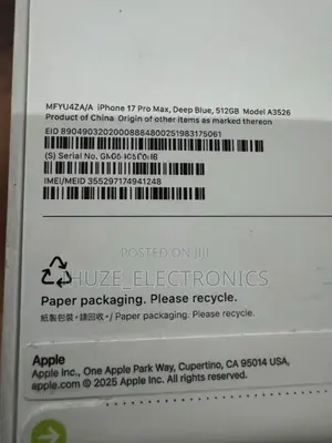 New Apple iPhone 17 Pro Max 512 GB Blue