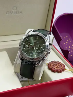 Omega Speedmaster Co-Axial Chronometer Swiss With Green Leather Strap