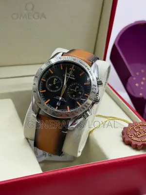 Omega Speedmaster Co-Axial Chronometer Swiss With Brown Leather Strap
