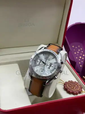 Omega Speedmaster Co-Axial Chronometer Swiss With Brown Leather Strap