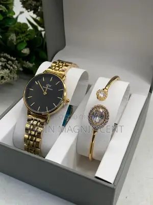 Ladies Silver and Gold Watch With Bracelet