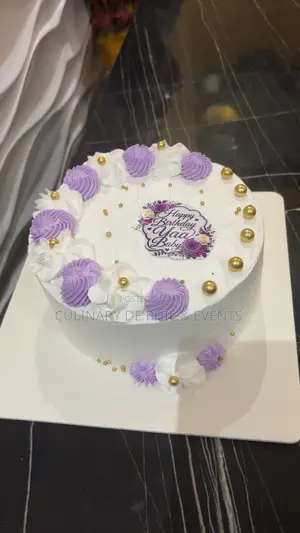 Purple and White Cake