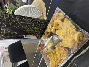 Assorted Pastries Basket With Drinks