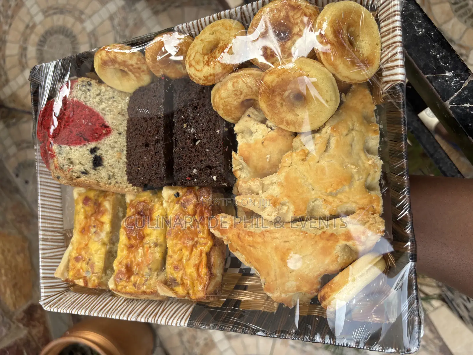 Assorted Pastries Basket With Drinks