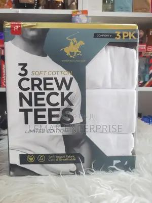 3 Soft Cotton Crew Neck Tees
