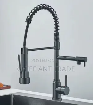 Black Spring Kitchen Faucet Tap 