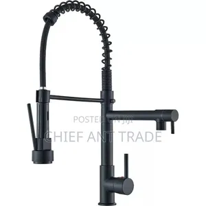 Black Spring Kitchen Faucet Tap 