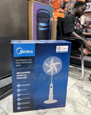 Super Quality Midea 18” Rechargeable Standing Fan(White)