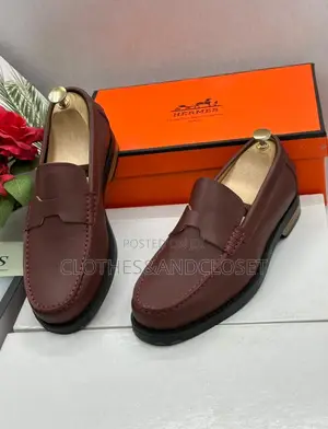 Hermès Kennedy Loafers in a Dark Red or Burgundy Color