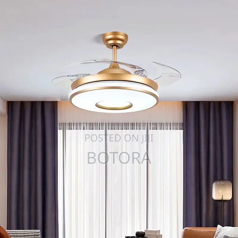 Retractable Ceiling Fan With Light With Remote Control