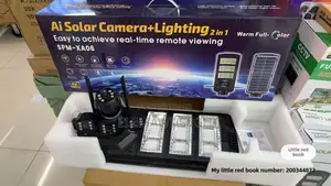 2in1 Ai 3 Lens Solar Street Light CCTV Camera, Night Vision Wifi
