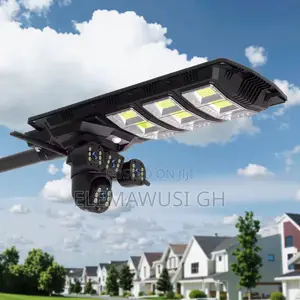 2in1 Ai 3 Lens Solar Street Light CCTV Camera, Night Vision Wifi