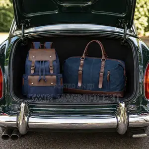 Vintage Canvas/Leather Travel Set Featuring Backpack and a Duffel Bag