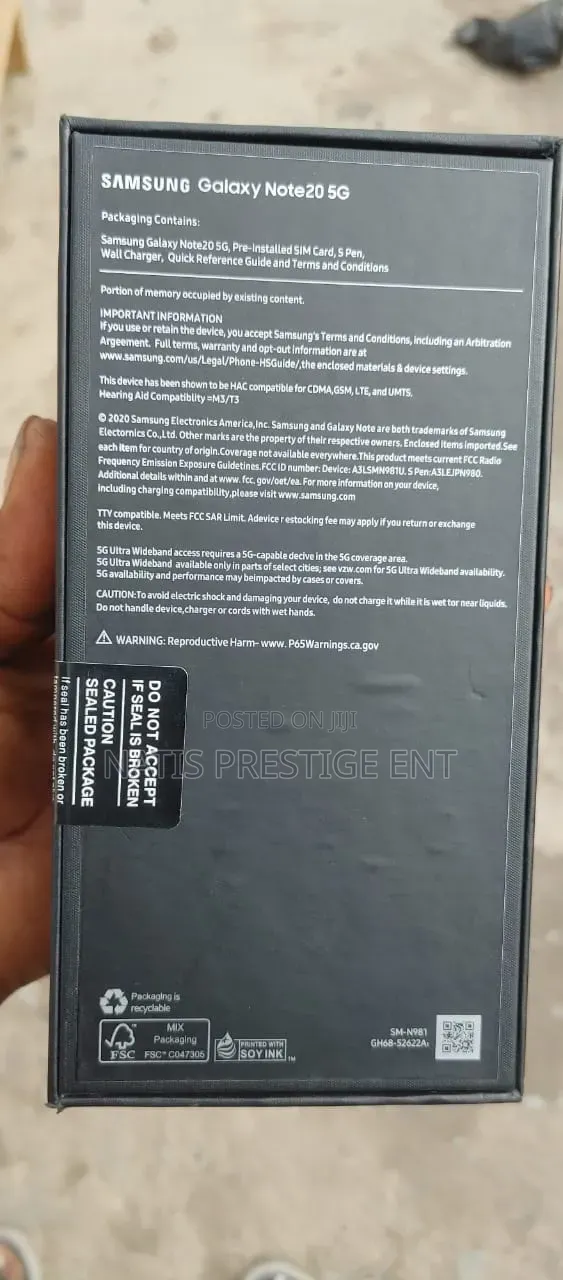 New Samsung Galaxy Note 20 5G 256 GB Black