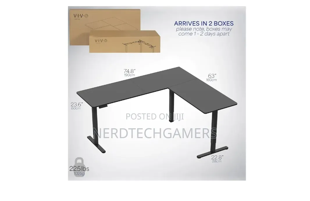 V. I. V. O Black 75 X 63 Corner Table Top