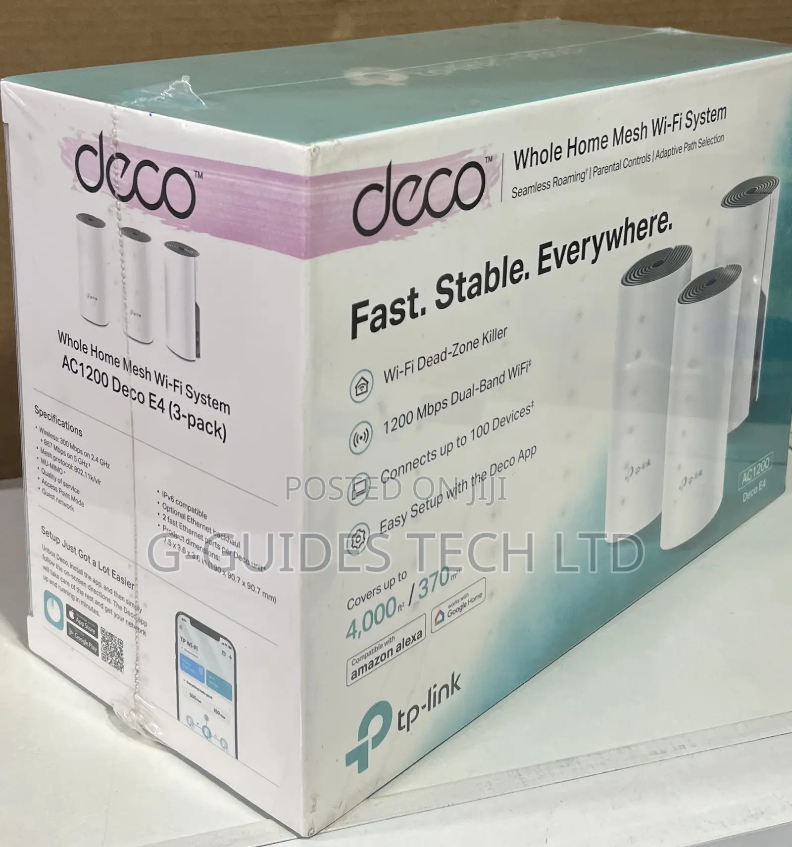 Tp-Link Deco E4 Ac1200 Whole Home Mesh Wi-Fi System 3-Pack