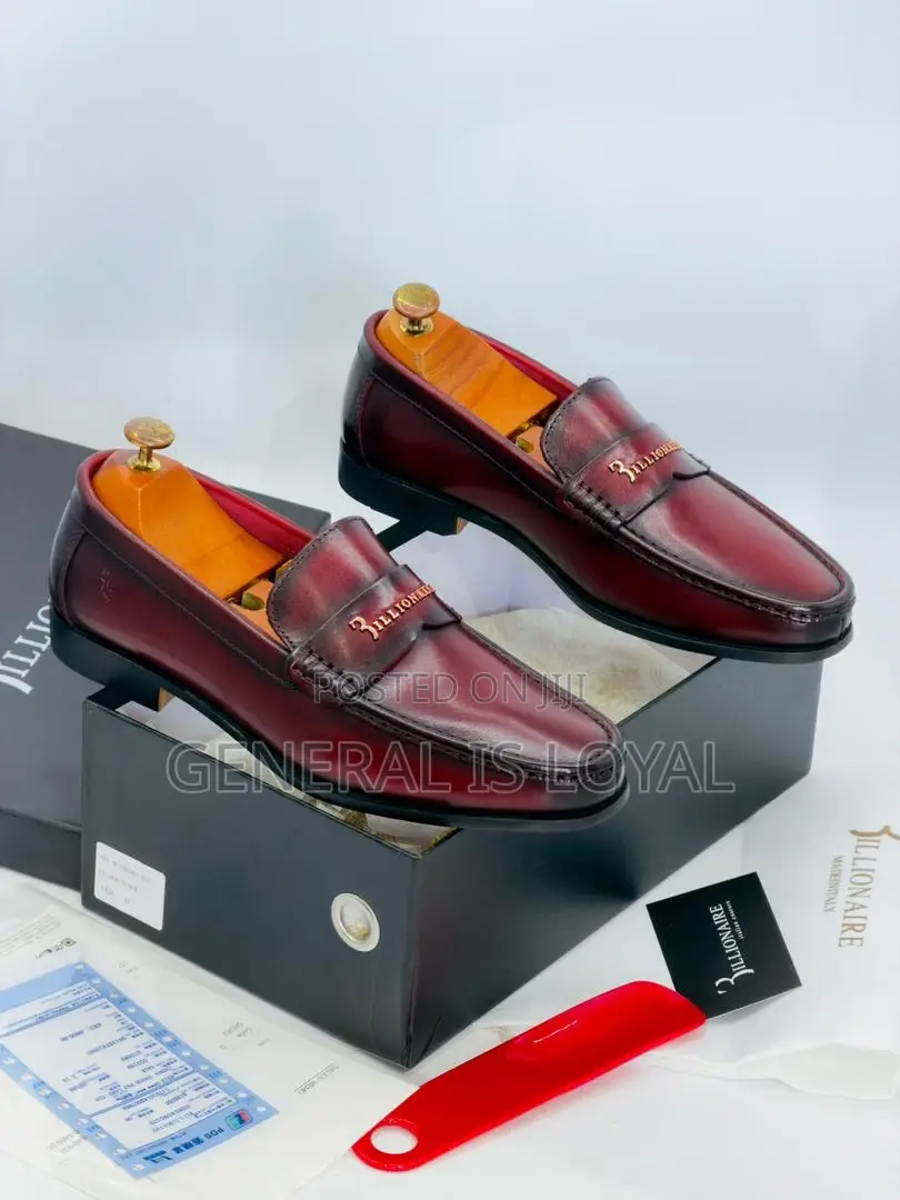 Billionaire Wine Men Leather Loafers Shoe