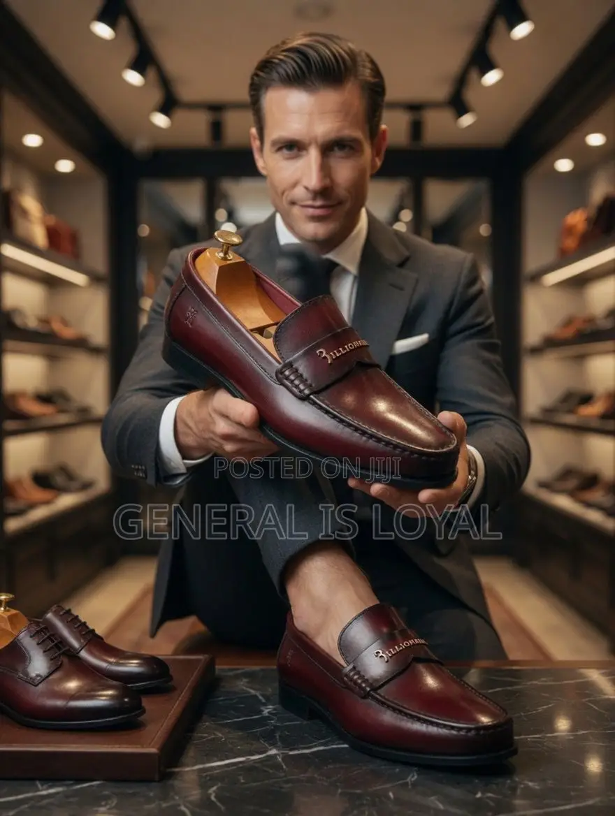 Billionaire Wine Men Leather Loafers Shoe