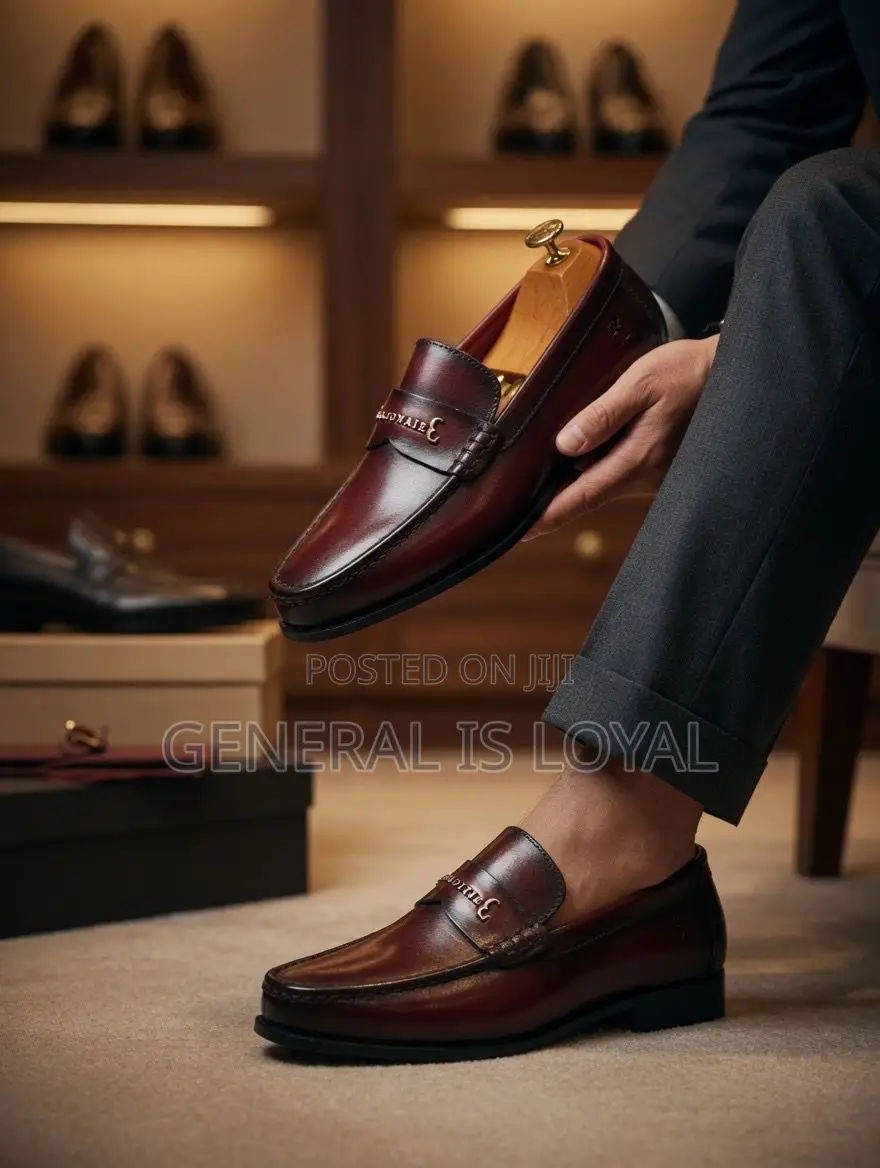 Billionaire Wine Men Leather Loafers Shoe