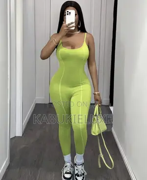Green Curve-Hugging Jumpsuit