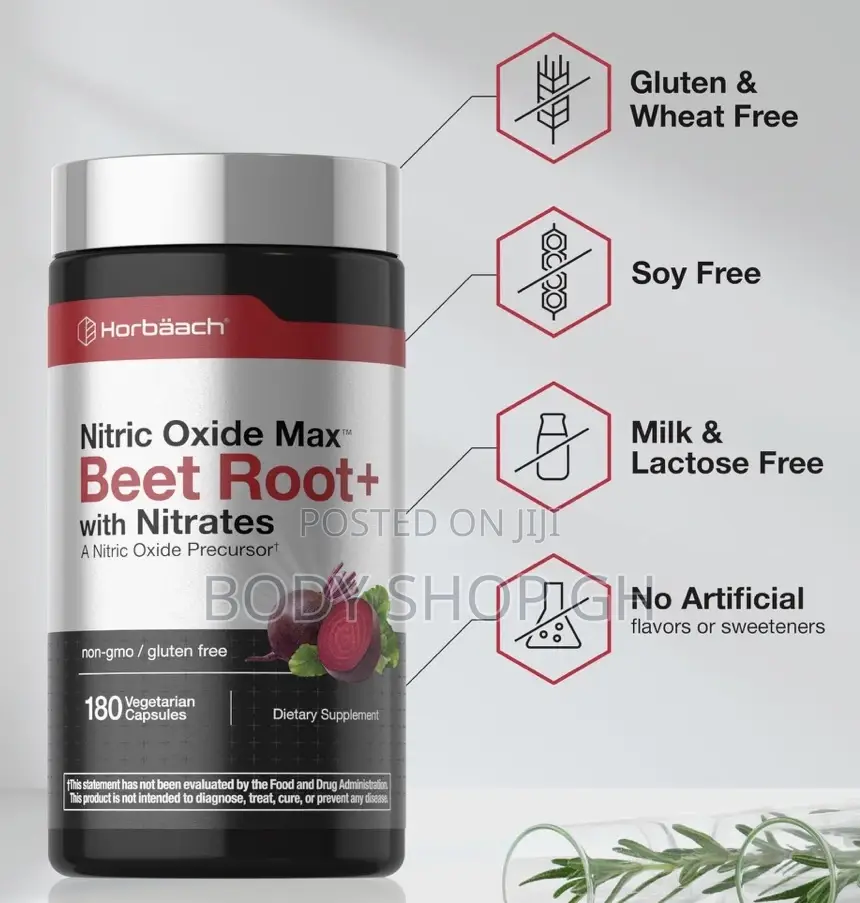 Nitric Oxide Beet Root Capsules | 180 Count || for Men and Women
