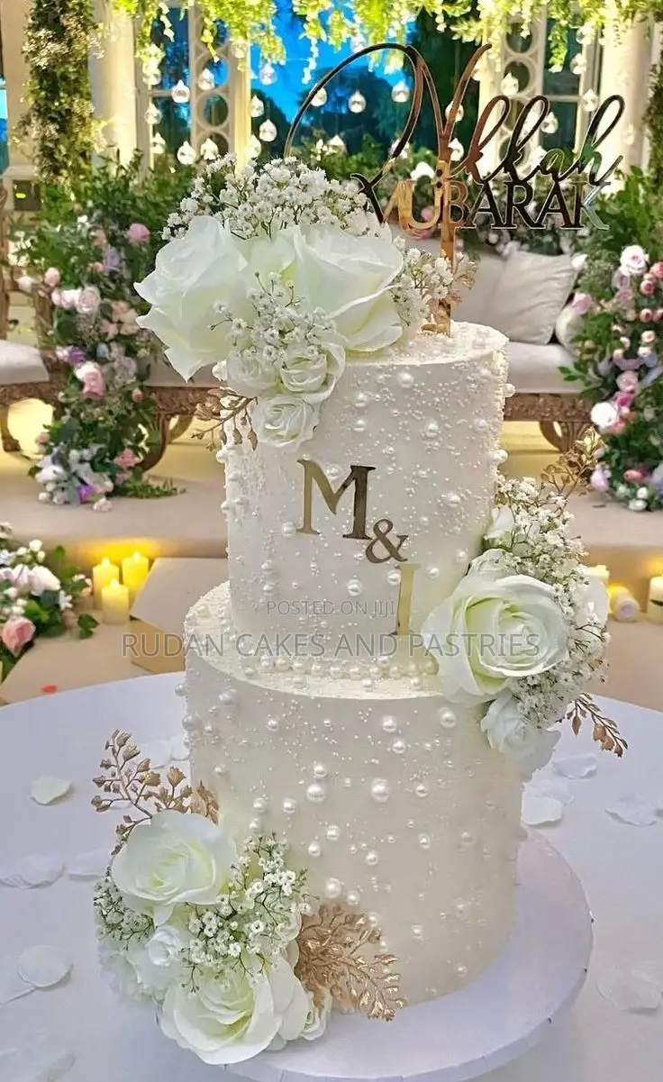 All White Wedding Cake