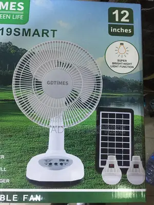 12-inch Solar Rechargeable Fan