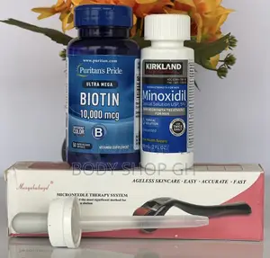 Original Kirkland Minoxidil + Biotin [ 10,000 MCG ] + Derma Roller